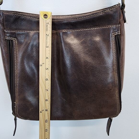 Gun Tote N Mamas Distressed Brown Leather Crossbody Purse RFID Concealed Carry - Picture 12 of 13